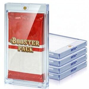 키너비 5PCS 마그네틱 부스터 팩 홀더, 표준 TCG 및 스포츠 카드 팩용 스너그 핏 아크릴 투명 디스플레이 케이스, 밀봉 트레이딩 카드용 자외선 차단 프로텍터 정리함
