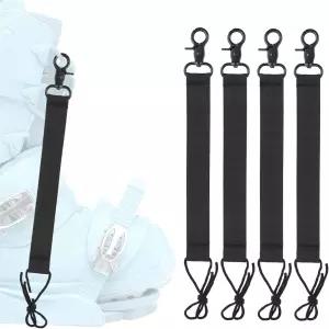 키 링이 있는 후카이수 4pcs 스노보드 짧은 목줄 25cm/9.84인치 폴리에스터 스키 안전 하네스 남성용