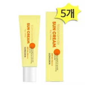 공스킨 나이아신아마이드 선크림 10g x 5개 소형 미니 여행용 SPF50+ 자외선차단 2393563 J