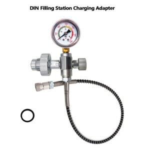 호스 어댑터 충전 DIN300 /8BSPP 고압 QD 충전 DIN 스프링 QD G5/8 4500psi W/ 8mm 커넥터 스테이션 바 또는