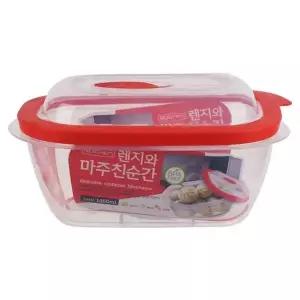 렌지와 마주친순간 렌지 용기 직사각 찐핑크 1450ml