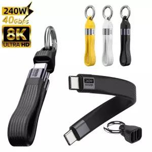 [호환] USB 4 케이블 8K@60Hz 휴대용 키체인 짧은 C to PD 240W 40Gbps 썬더볼트 3/4  16 15 SSD 보조배터