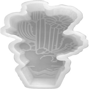 화분에 심은 선인장 실리콘 프레시 몰드 크기 1.75인치 너비 4인치 길이 1인치 깊이 카 위한 웨스턴 테마