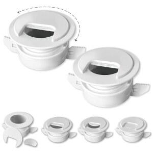 2PK 화이트 케이블 도구가 코드 사용됨 표면에 슬라이더 관리 모든 미국산 와이어 없는 두께로 책상 자체 그로밋 8인치에서 1인치 필요 천장