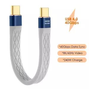 [호환] USB4 데이터 케이블, 40Gbps USB C 썬더볼트 4 에서 타입 PD 240W, 8K @ 60Hz FPC 쇼트 코드,  16