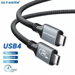 [호환] 썬더볼트 3/4 노트북,  15 프로 맥스 SSD용, 240W USB4 케이블, C타입 고속 충전 코드, 40Gbps 데이