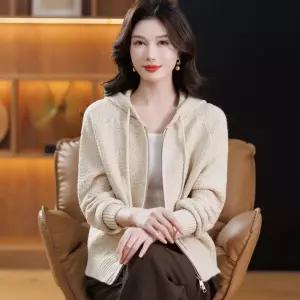 타노스여자 데일리룩 간절기 가디건 후드 봄옷 빅사이즈 상의 슬림핏 스웨터 니트 카디건 KUK1
