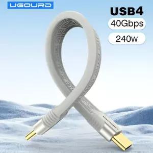 [호환] UGOURD 짧은 USB4 날짜 케이블 USB C Thunderbolt 4 40Gbps 유형 C-C PD 240W 고속 충전 코드 8K HD