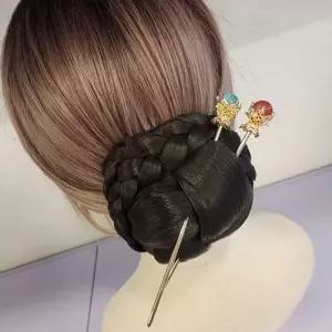 한복 올림머리 가채 똥머리