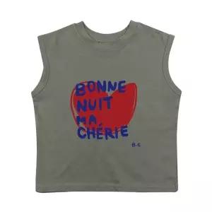 BEACHESAND CREAM KIDS 보넷하트 민소매 티셔츠-올리브(Bonnet Sleeveless T olive)118761