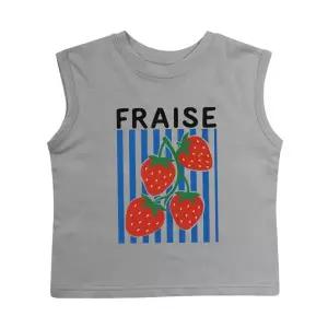 BEACHESAND CREAM KIDS 프레즈 민소매 티셔츠-그레이(Fraise sleeve T gray)118773