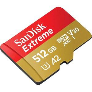 512GB 512G 마이크로SDXC [극한 160MB / s] 마이크로SD 마이크로 SDXC UHS 4K U3 V30 A2 C10 클래스 10 SDSQXA1-512G 휴대폰 메모리 카드