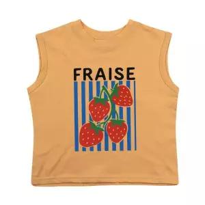 BEACHESAND CREAM KIDS 프레즈 민소매 티셔츠-머스타드(Fraise sleeve T mustard)118786