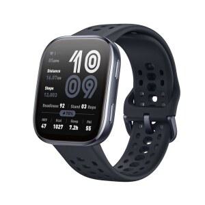 Amazfit Bip 6 스마트 워치 46mm 14일 배터리 1.97인치 AMOLED 디스플레이 GPS 무료 지도 AI 블루투스 통화 문자 피트니스 수면 트래커 140개 이상의 운동 모드 5개의 ATM 방수 블랙