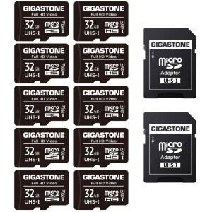 기가스톤 32GB 마이크로 SD 카드 풀 HD 비디오 감시 카메라 액션 카메라 드론 마이크로 SDHC UHS-I U1 C10 90MB/s (10팩)