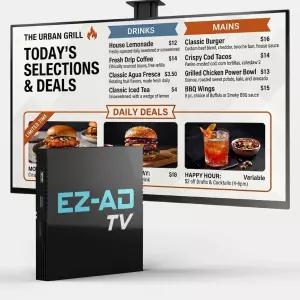 EZ AD TV 디지털 사이니지 플레이어 - 비즈니스 및 전자 메뉴판용 디스플레이 보드에 콘텐츠 자동 게시
