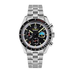 남성용 시계 다이버 39mm 크로노그래프 시계 - WD1863 VK63 버블 사파이어 크리스탈이 있는 손동작 손목시계 10바 방수 스테인리스 스틸 팔찌