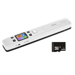 A4 문서 명함 책 영수증 사진 최대 1050 DPI 내장 WiFi/USB 케이블을 통해 컴퓨터 연결 드라이버 필요 없음 16G SD 카드(화이트)용 WiFi 휴대용 휴대용 컬러 사진 스캐너
