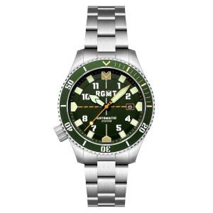 RGMT 남성용 43mm 리콘 다이버 자동 시계 솔리드 스테인리스 스틸 브레이슬릿 RG-8075