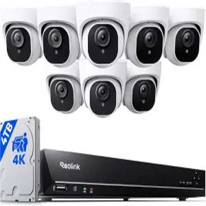REOLINK 4K PoE 카메라 시스템 유선 8pcs 8MP 스마트 인물/차량 감지 16CH NVR 4TB HDD 포함 H.265 24시간