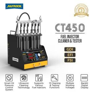Autool CT450 GDI EFI FSI  인젝터 클리너 및 테스터 기계 자동차 바이크 오토바이 6기통 압전식