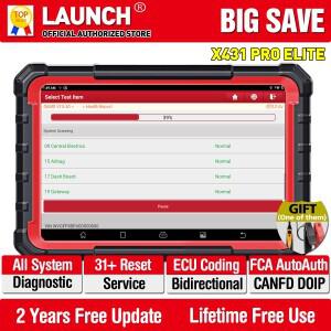 LAUNCH X431 PRO ELITE 온라인 ECU 코딩 O2 스캐너 31 서비스  시스템 자동차 진단 도구 양방향 2년  업데