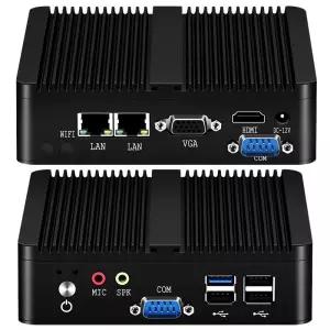Helorpc Pfense 산업용 미니 PC Inter Celeron 프로세서4XUSB HDMI VGA 2XRS232 지원 Windows1011 LINUX 데