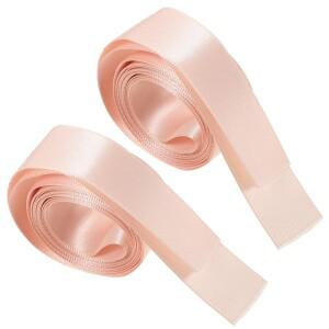 2Pcs Pointe 신발 리본 새틴 핑크 탄성 끈 발레 댄스 액세서리 무대 공연 발가락 부품