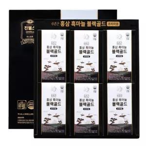 홍삼흑마늘 블랙골드 프리미엄 70ml X 30포국내산 6년근 발효 홍삼액 진웰스 홍삼 선물세트 세아커머스
