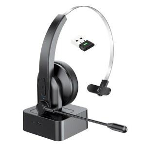 호환 2 4G 및 Bluetooth 듀얼 모드 무선 헤드셋 마이크 무선 소음 감소 헤드폰 PC 노트북 통화용 핸즈프리 통화