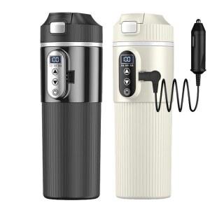 호환 500ML 열수컵 전기 가열 차량용 주전자 12V/24V 히터컵 스테인리스 스틸 빠른 가열 SUV 트럭 캠핑 여행용