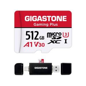 USB C 카드 리더 게이밍 플러스 게이밍 콘솔용 마이크로SDXC 메모리 카드 4K 비디오 녹화 UHS-I A1 U3 V30 최대 100MB/s 어댑터 포함 스위치 1 전용 GIGASTONE 512GB 마이크로 SD 카드용