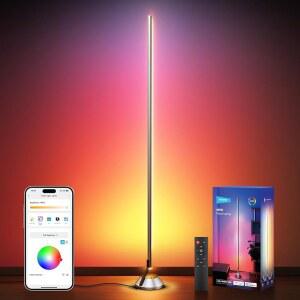 NEWER 스마트 RGBW 플로어 램프 알렉사 구글과 호환되는 1500lm LED 스탠딩 코너 라이트 앱 컨트롤 /AI DIY /음악 동기화 /1600만 가지 색상 침실 거실 홈 데코용 앰비언트 조명 NF01