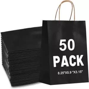 리홈르 선물 가방 825 x 59 35 50Pcs 손잡이가 달린 종이 소규모 비즈 크리스마스 벌크용 크래프트 결혼식