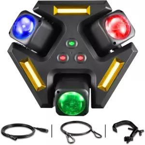 무빙 헤드 스테이지 조명 DMX512 컨트롤러가 장착된 LED DJ 사운드 활성화 9pcs 10W RGBW 비드 디머