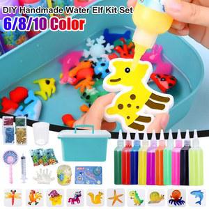 호환 DIY 매직 워터 엘프 키트 6/8/10색 워터 페어리 젤 세트 워터 3D 핸드메이드 수공예 몰드 생일 크리스마스 선물용