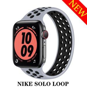 호환 Watch 밴드 용 솔로 루프 스트랩 44 40 45 38 42 탄성 실리콘 팔찌 액세서리 iWatch Serie SE 6 7 8 9 49