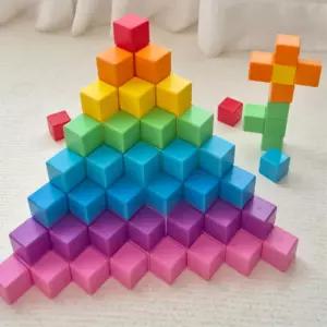 벨베이비 네모 레인보우 자석블럭 큐브 만들기 iq eq