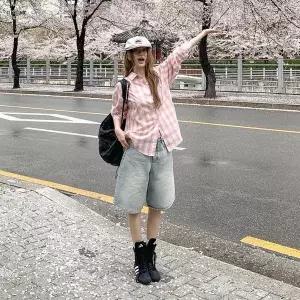 [하프클럽/]여자 롱슬리브 혼방 면폴리 카라 빅사이즈 셔츠