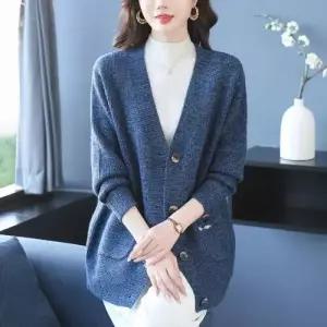 픽토 여사친 가을 니트 롱 카디건 슬림핏 빅사이즈 상의 젠3
