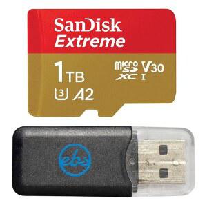 Insta360 X3 X4 에어 X5 액션 카메라(SDSQXAV-1T00-GN6MN) V30 A2 U3 번들과 호환되는 MicroSD 1TB 익스트림 메모리 카드(Stromboli SD 카드 리더 제외)
