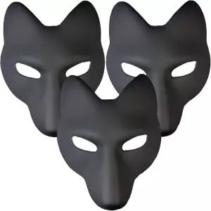 알로디대 폭스 마스크 DIY 동물 가면극 화이트 블랙 페인팅 가능 할로윈 파티 늑대 코스프레 코스튬