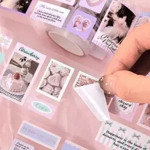 롤 스티커 데코 다꾸 투명 꾸미기 수봉 폰 일러스트 빈티지 감성 다이어리 문구 페이퍼 포인트 선물 포장