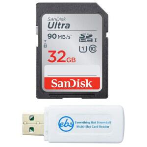 32GB SD 울트라 SDHC 메모리 카드 소니 사이버샷 블랙/실버 20.1MP DSCW800 디지털 카메라(SDDUNR-032G-GN6IN) 번들 스트롬볼리 리더 제외 모든 기능 포함