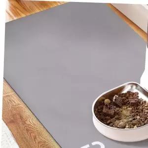 부엉이 흡수왕 규조토 반려동물 식기매트 그레이 80x50cm