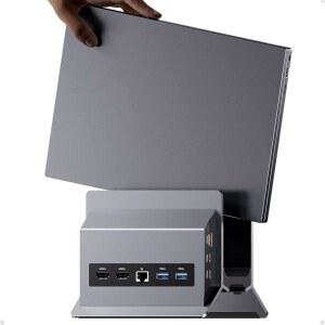 USB C 도킹 스테이션 듀얼 모니터 4K 60Hz 스탠드 포함 11-in-1 수직 노트북 도크 100W PD 충전 10Gbps USB-C USB-A Windows /Dell /Lenovo / 노트북용 기가비트 이더넷
