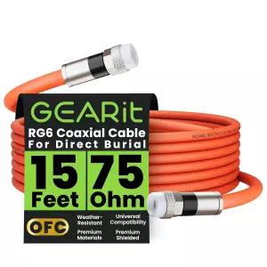 고무 부츠 고속 인터넷 광대역 디지털 TV 에어리얼 위성 15피트가 장착된 벽 내 RG6 70옴 RF 방수용 GIERit