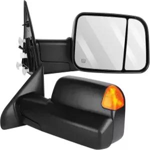 ECCPP 견인 거울 2002-2008년 Dodge for Ram 1500 2003-2009년 2500 3500 파워 조정 열선 신호 라이트 블랙