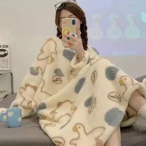 [하프클럽/]여유핏 롱 기장 여성 원피스 잠옷 겨울 수면잠옷 파자마