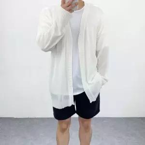 [하프클럽/]남자 오버핏 여름 오픈 숄 무지 니트 가디건